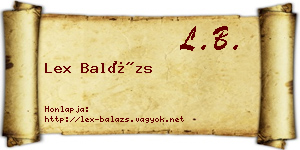 Lex Balázs névjegykártya
