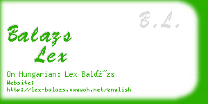 balazs lex business card